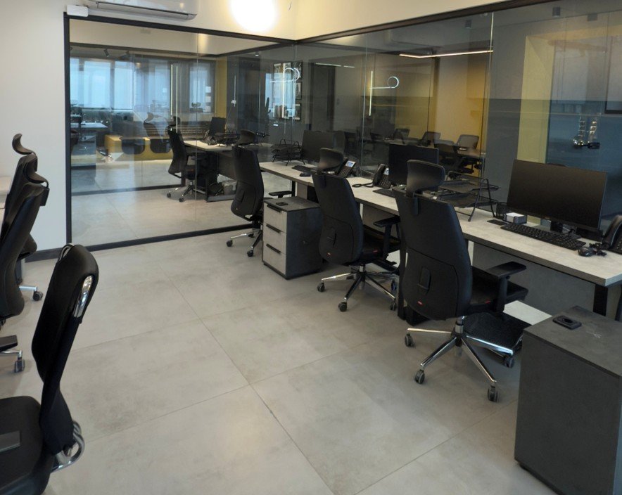 Clean office workspace organized desk.