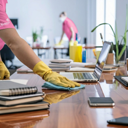 Commercial cleaning service office environment
